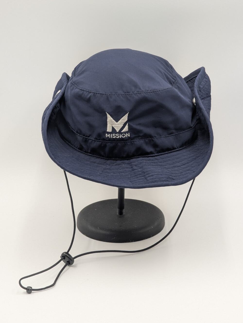 Mission Cooling Bucket Hat Button Sides 3” Wide Brim One Size Navy NWT